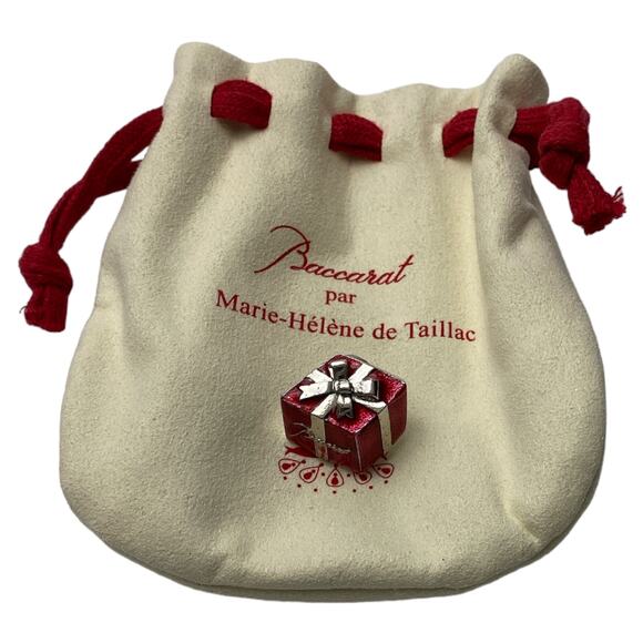 Baccarat Red Enamel Christmas Gift Box Pin Vintage - Picture 4 of 6